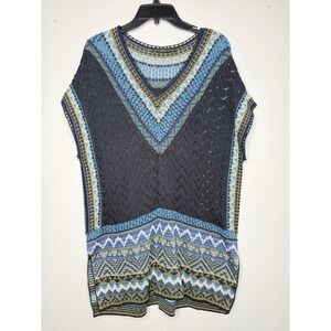 Peruvian Connection‎ V-Neck Knit Sweater Tunic 100% Pima Cotton Size XS/ Small